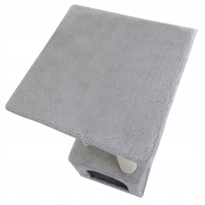 Mersjo Drapak dla kota z domkiem 92 cm – 4 poziomy, słupki sizalowe, legowisko – szary