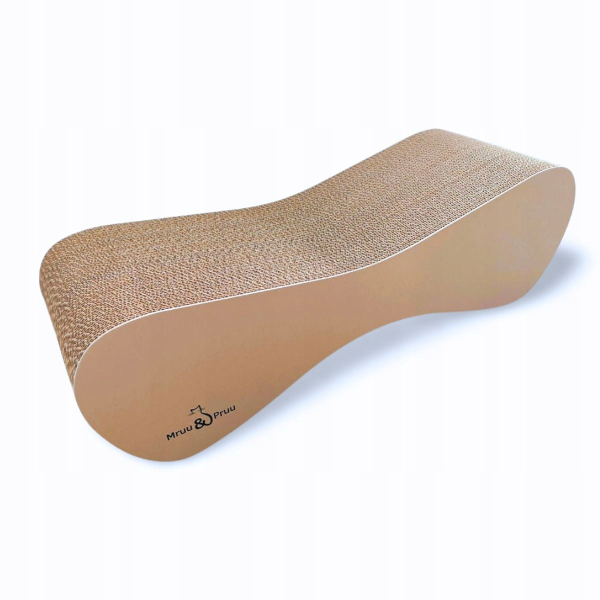 Mruu&Pruu Drapak kartonowy dla kota MIMI 70 cm – dwustronny, legowisko, beżowy