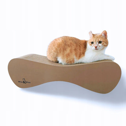 Mruu&Pruu Drapak kartonowy dla kota MIMI 70 cm – dwustronny, legowisko, beżowy