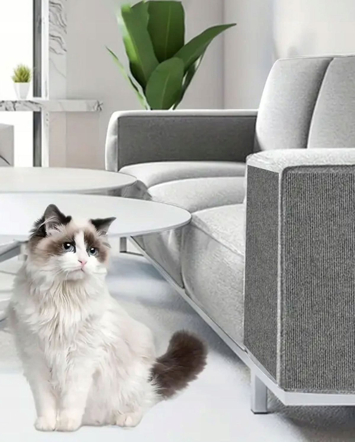 Fazoo Samoprzylepna mata do drapania dla kota 40 x 100 cm, 2 szt., ochrona mebli – szara