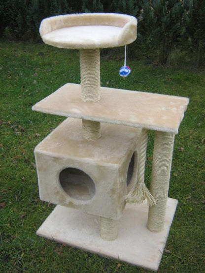 Dep-Mal Drapak dla kota 110 cm z budką dla dużych kotów Maine Coon, nr 017B – beżowy