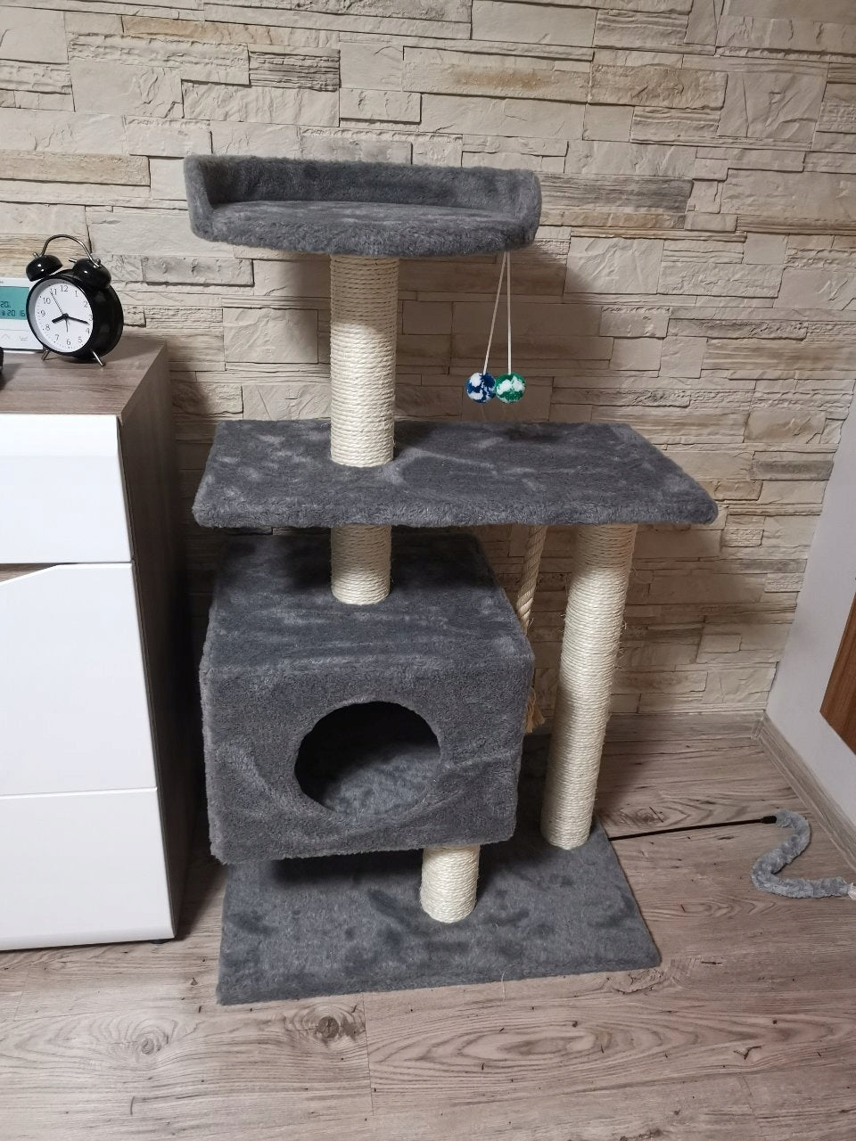 Dep-Mal Drapak dla kota 110 cm z budką dla dużych kotów Maine Coon, nr 017B – beżowy