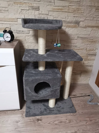 Dep-Mal Drapak dla kota 110 cm z budką dla dużych kotów Maine Coon, nr 017B – beżowy