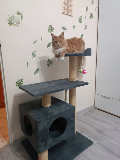 Dep-Mal Drapak dla kota 110 cm z budką dla dużych kotów Maine Coon, nr 017B – beżowy