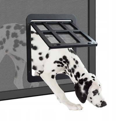 Drzwiczki dla psa i kota z klapą 34x44 cm, wahadłowe z magnesem i zamkami – czarne