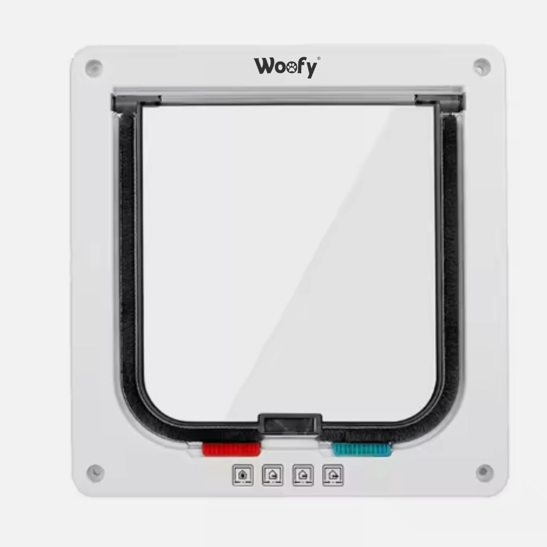 Woofy Drzwiczki wahadłowe dla kota i psa XL z zamkiem 4-way i uszczelką – czarne