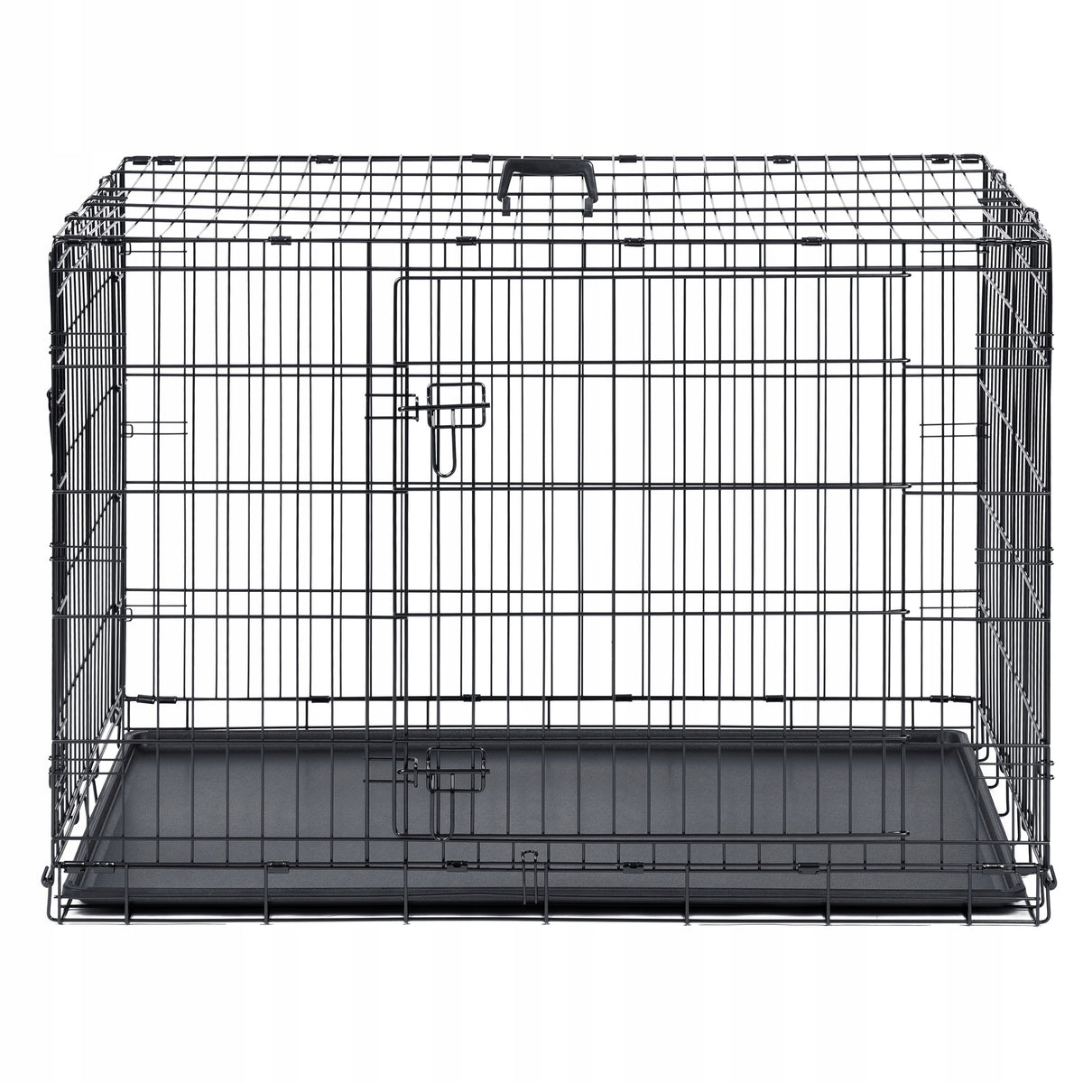 GLOBANI Klatka kennelowa metalowa dla psa 76x46x53 cm – składana, dwoje drzwi, rozmiar M