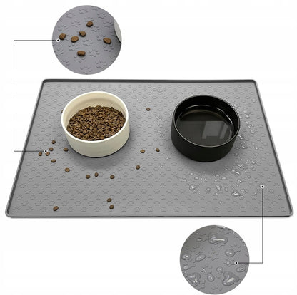 DKM Silikonowa mata pod miski dla psa i kota 60x40 cm – bezzapachowa, zwijana