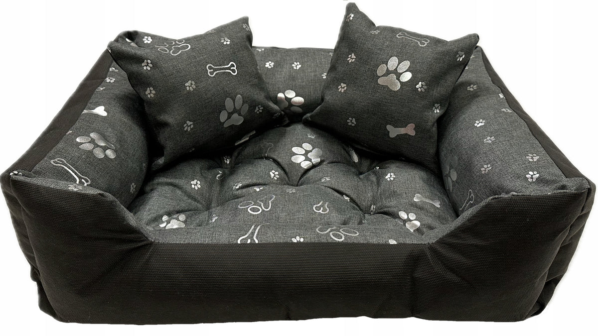 WBM Sewing legowisko kojec dla psa i kota 75 x 65 cm, wodoodporne, prostokątne – srebrne