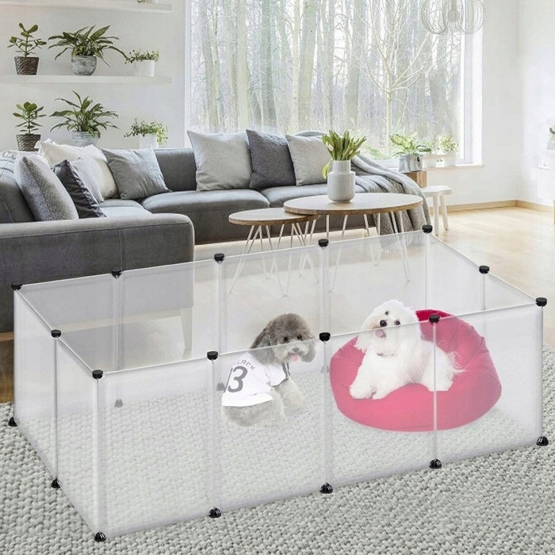 NUXIE Kojec modułowy dla królików i gryzoni 143 x 73 cm – stalowy, składany wybieg