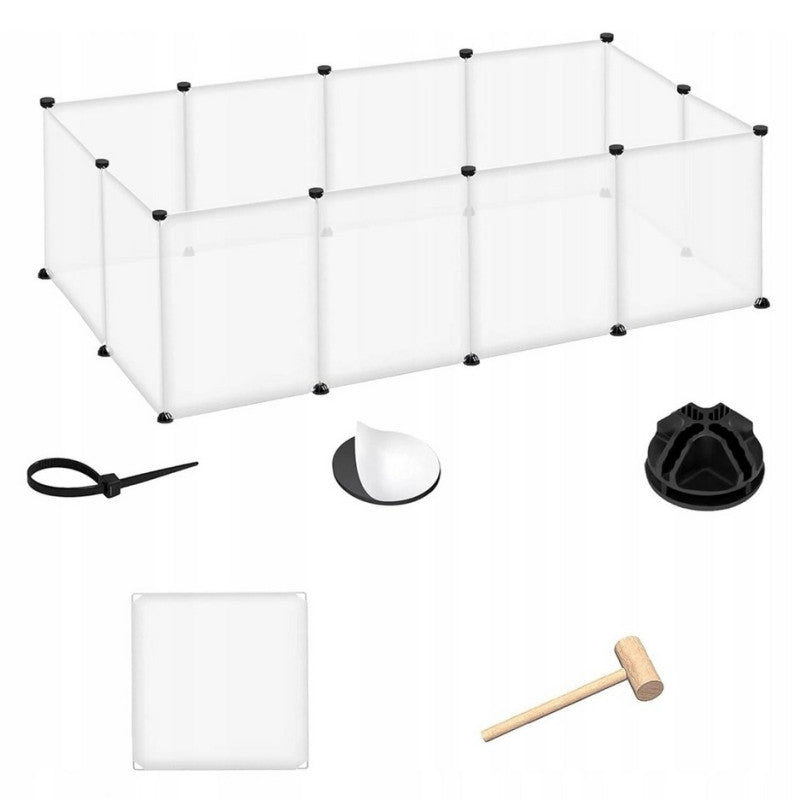 NUXIE Kojec modułowy dla królików i gryzoni 143 x 73 cm – stalowy, składany wybieg