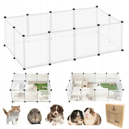 NUXIE Kojec modułowy dla królików i gryzoni 143 x 73 cm – stalowy, składany wybieg