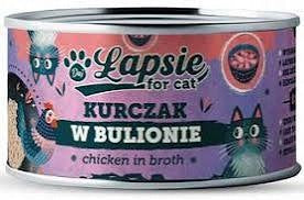 Łapsie mokra karma dla kota z kurczakiem 12 x 80 g w bulionie, bezzbożowa – mix smaków
