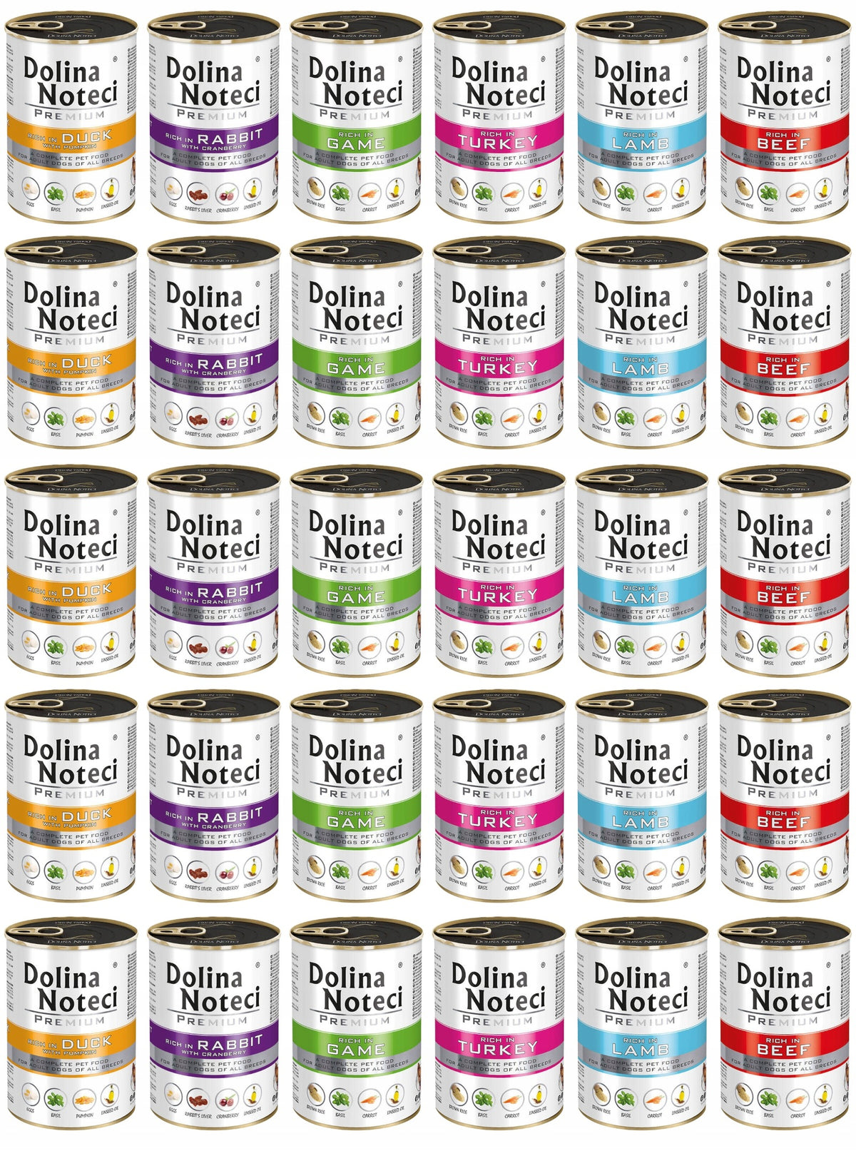 Dolina Noteci mokra karma dla psa bezzbożowa 30 x 400 g – mix 6 smaków