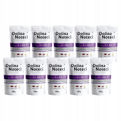 Dolina Noteci Premium mokra karma dla psa bezzbożowa, saszetki 10 x 150 g – królik z żurawiną