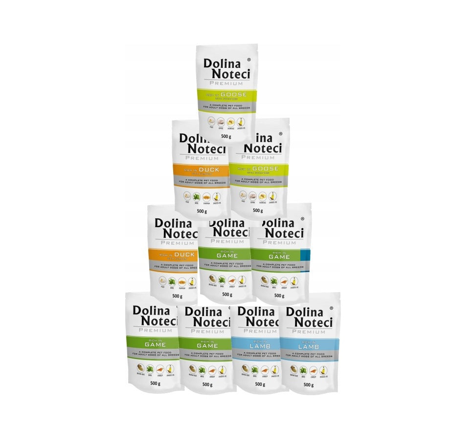 Dolina Noteci Premium mokra karma dla psa bezzbożowa 10 x 500 g – mix smaków