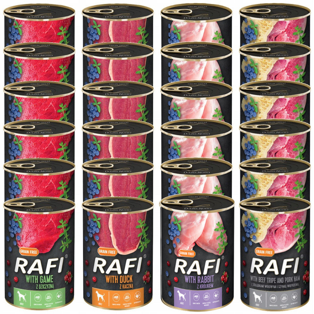 Rafi mokra karma dla psa mix smaków 24 x 400 g – bezzbożowa, dla dorosłych psów