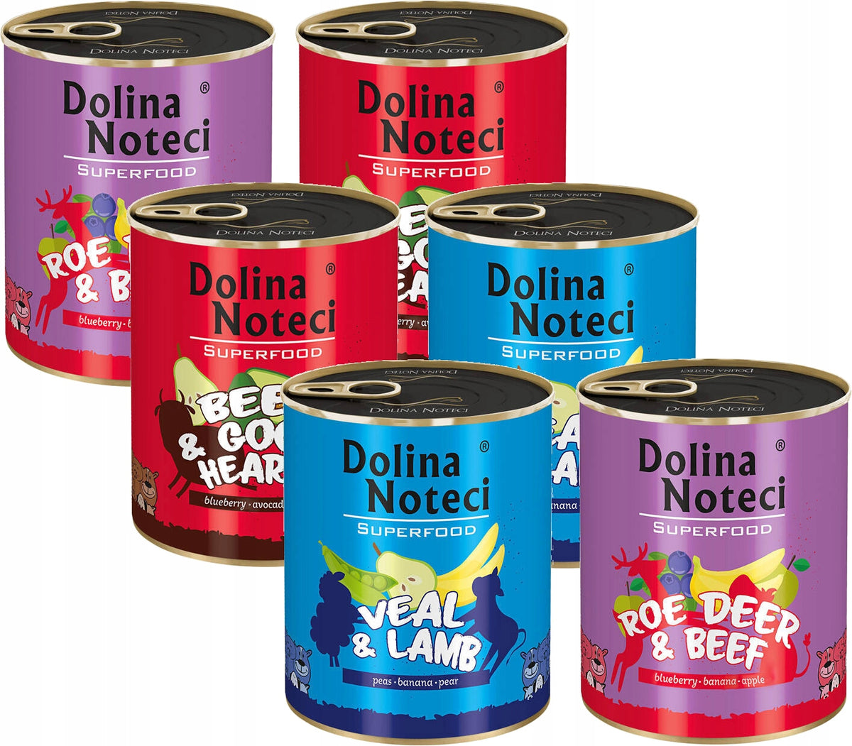 Dolina Noteci Superfood mokra karma dla psa bezzbożowa 6 x 800 g – kangur i wołowina