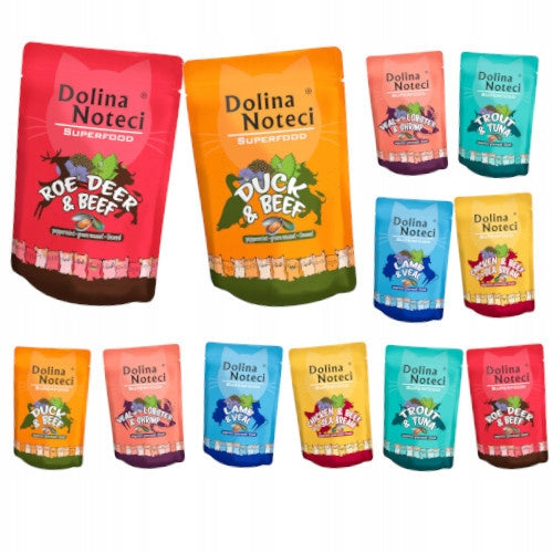 Dolina Noteci Superfood mokra karma dla kota bez zbóż 12 x 85 g – mix 6 smaków