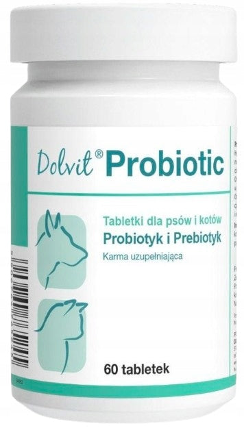 Dolfos Dolvit Probiotic probiotyk i prebiotyk dla psa i kota – tabletki, 60 szt.