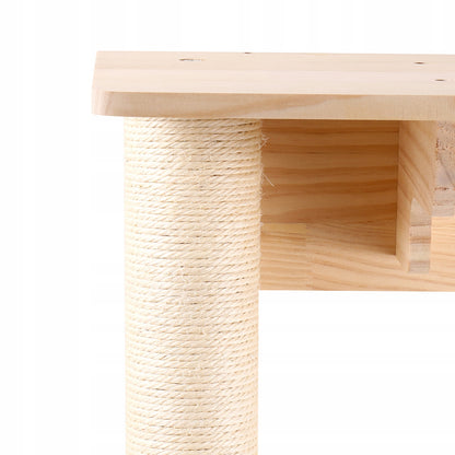 Vevor Półki ścienne dla kota 7 elementów, drewno sosnowe, nośność 18,14 kg – brązowe