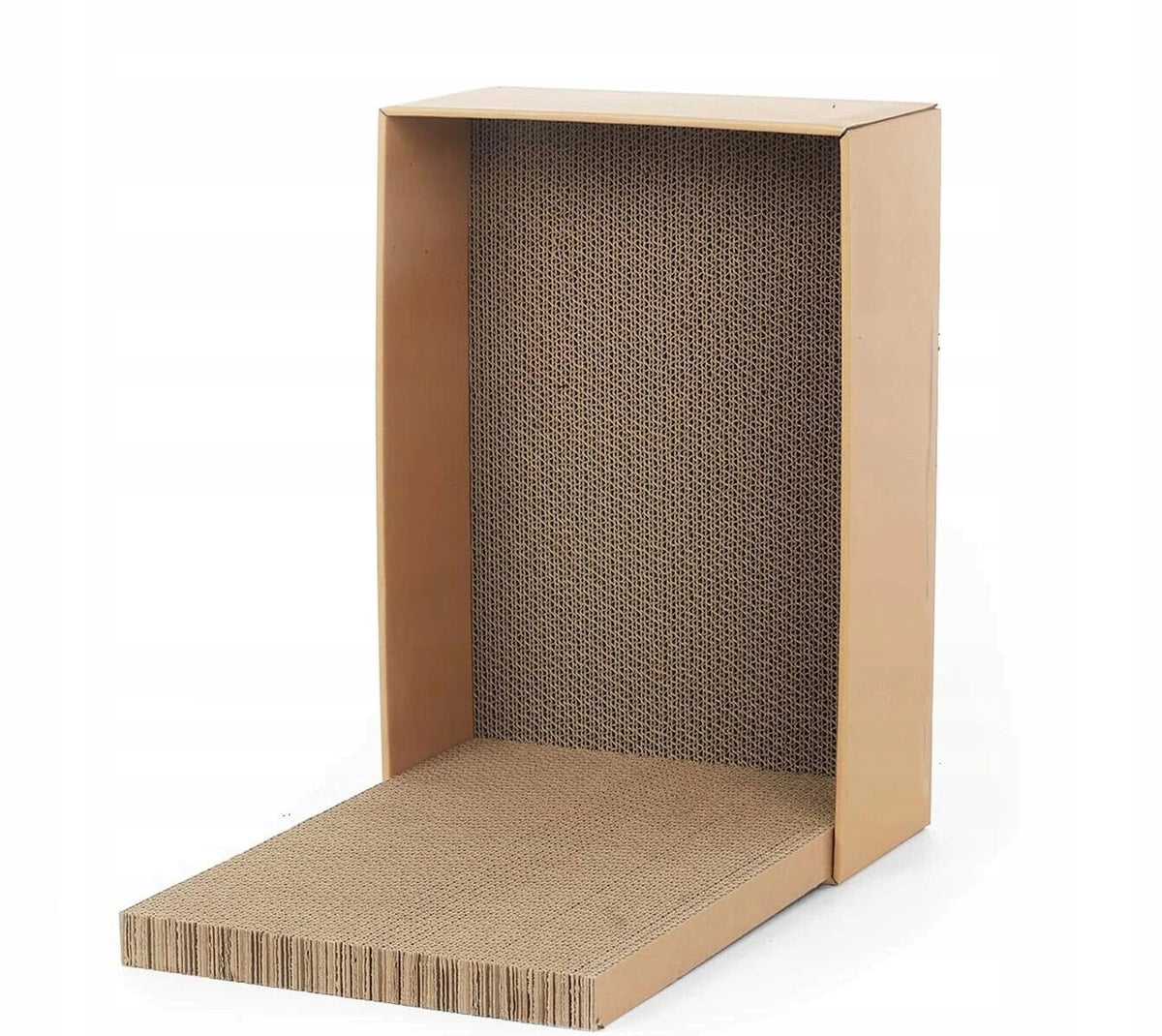 Drapak dla kota z kartonu 42 x 25 x 13 cm – legowisko z 5 wymiennymi wkładami, brązowy