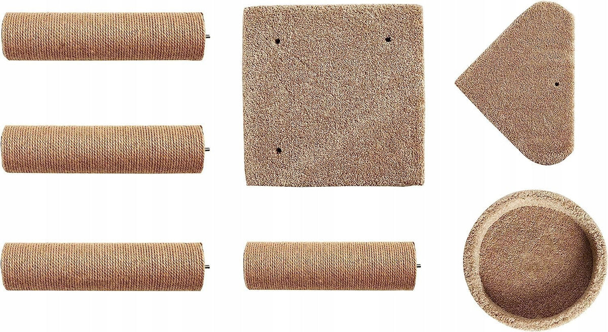 Amazon Basics drapak dla kota 80 cm z dwiema platformami i słupkami z sizalu – beżowy