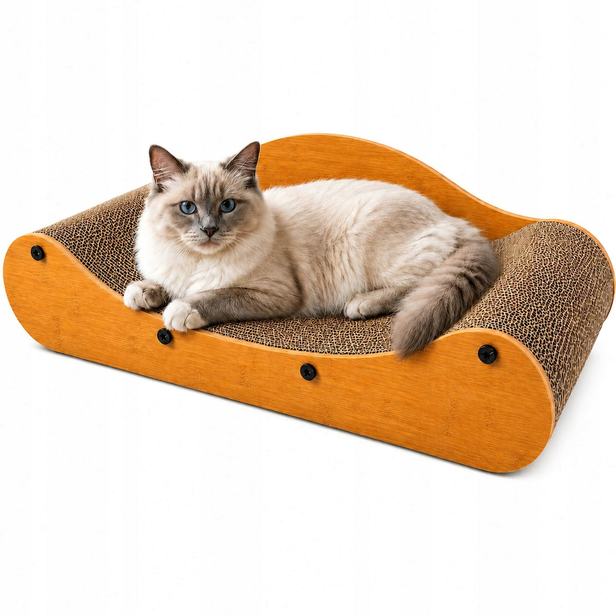 Essosway Drapak legowisko dla kota z tektury falistej 70 x 28 x 14 cm, fala – szary