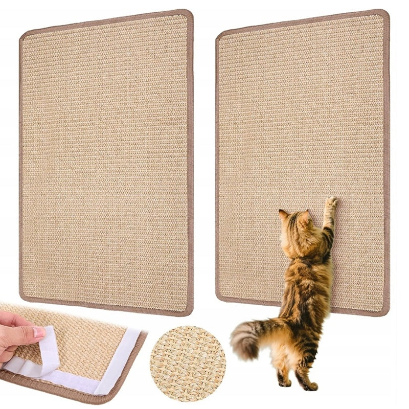 Mata do drapania dla kota z sizalu 60 x 30 cm – płaski drapak antypoślizgowy, beżowa
