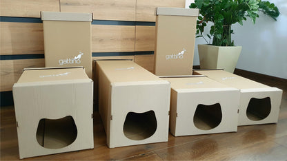 Gattino Molly drapak dla kota z tektury falistej 60 x 27 x 14 cm, fala i legowisko – brązowy