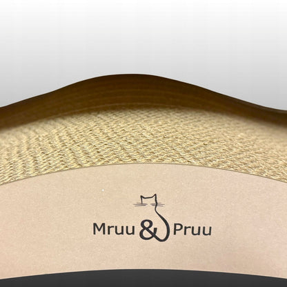Mruu&Pruu Drapak legowisko dla kota z tektury falistej 78 cm, dwustronny – Leon, cappuccino