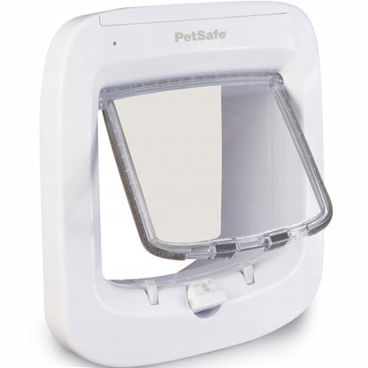PetSafe Drzwiczki dla kota z czytnikiem mikrochipów, 4 tryby blokady, 22 x 23,9 cm – białe