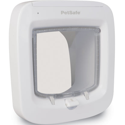 PetSafe Drzwiczki dla kota z czytnikiem mikrochipów, 4 tryby blokady, 22 x 23,9 cm – białe