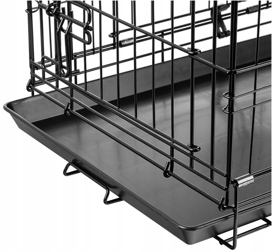 Anytech Klatka dla psa 76x45x52 cm metalowa, składana, z dwojgiem drzwi – rozmiar L