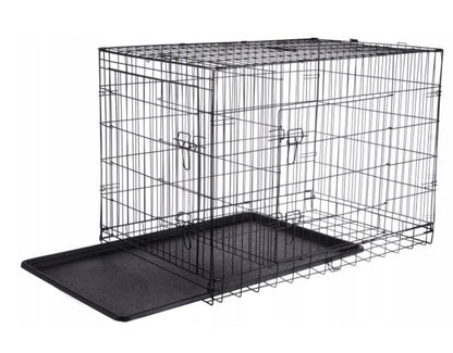 Anytech Klatka dla psa 76x45x52 cm metalowa, składana, z dwojgiem drzwi – rozmiar L
