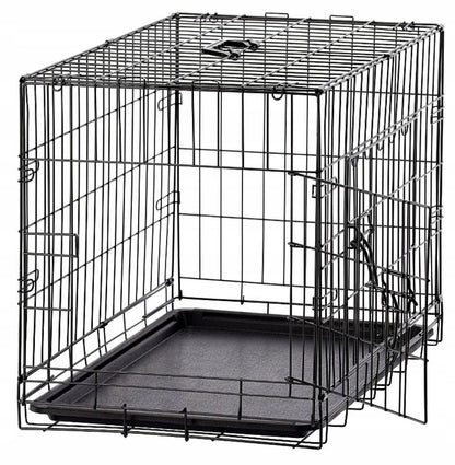 Anytech Klatka dla psa 76x45x52 cm metalowa, składana, z dwojgiem drzwi – rozmiar L