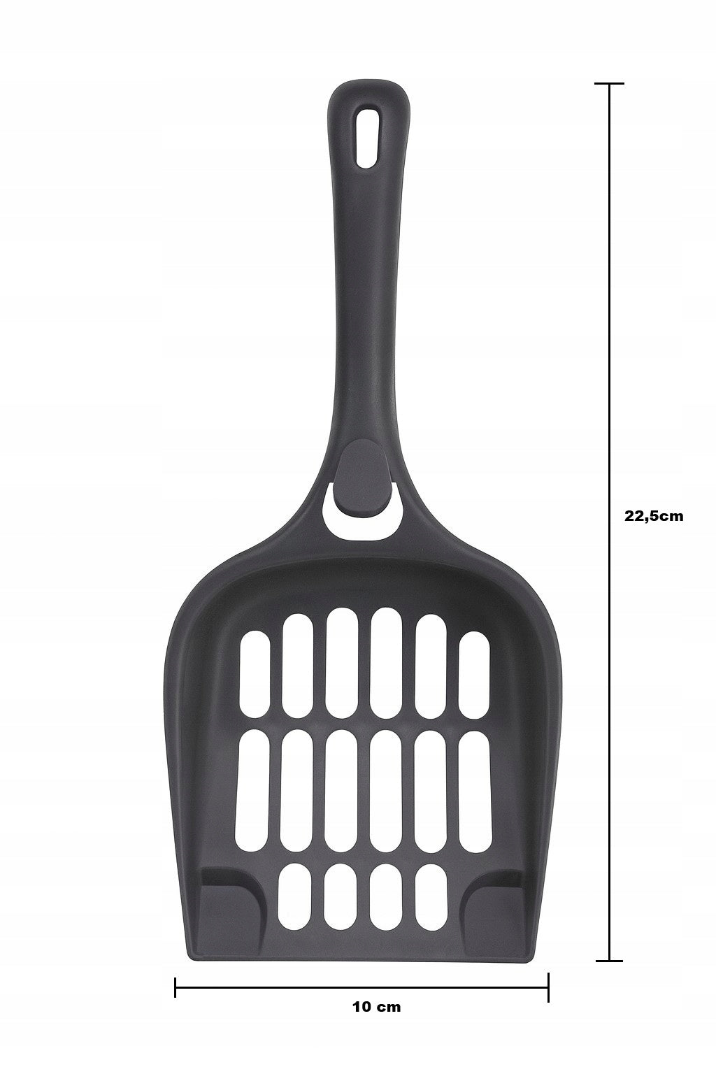 Anytech Duża kuweta dla kota otwarta 49 x 36 x 18 cm z łopatką i ramą – czarna