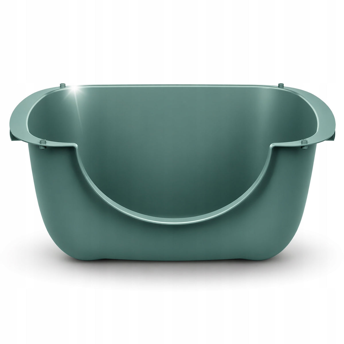 Rotho Kuweta dla kota otwarta 56 x 39 x 19 cm z niskim wejściem, z recyklingu – zielona