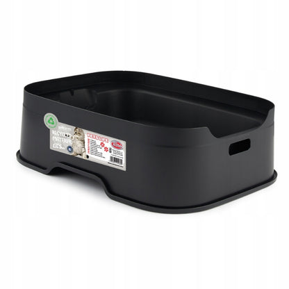 Pet Nova Kuweta dla kota otwarta 48 x 37 x 15 cm z wysokim rantem i łopatką – czarna