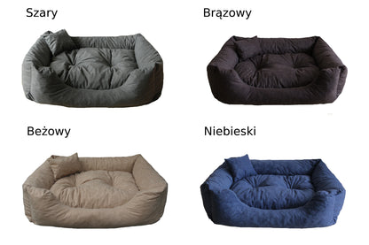 Legowisko dla psa XXL 100x80 cm z wyjmowaną poduszką, do prania – duży pies, szare