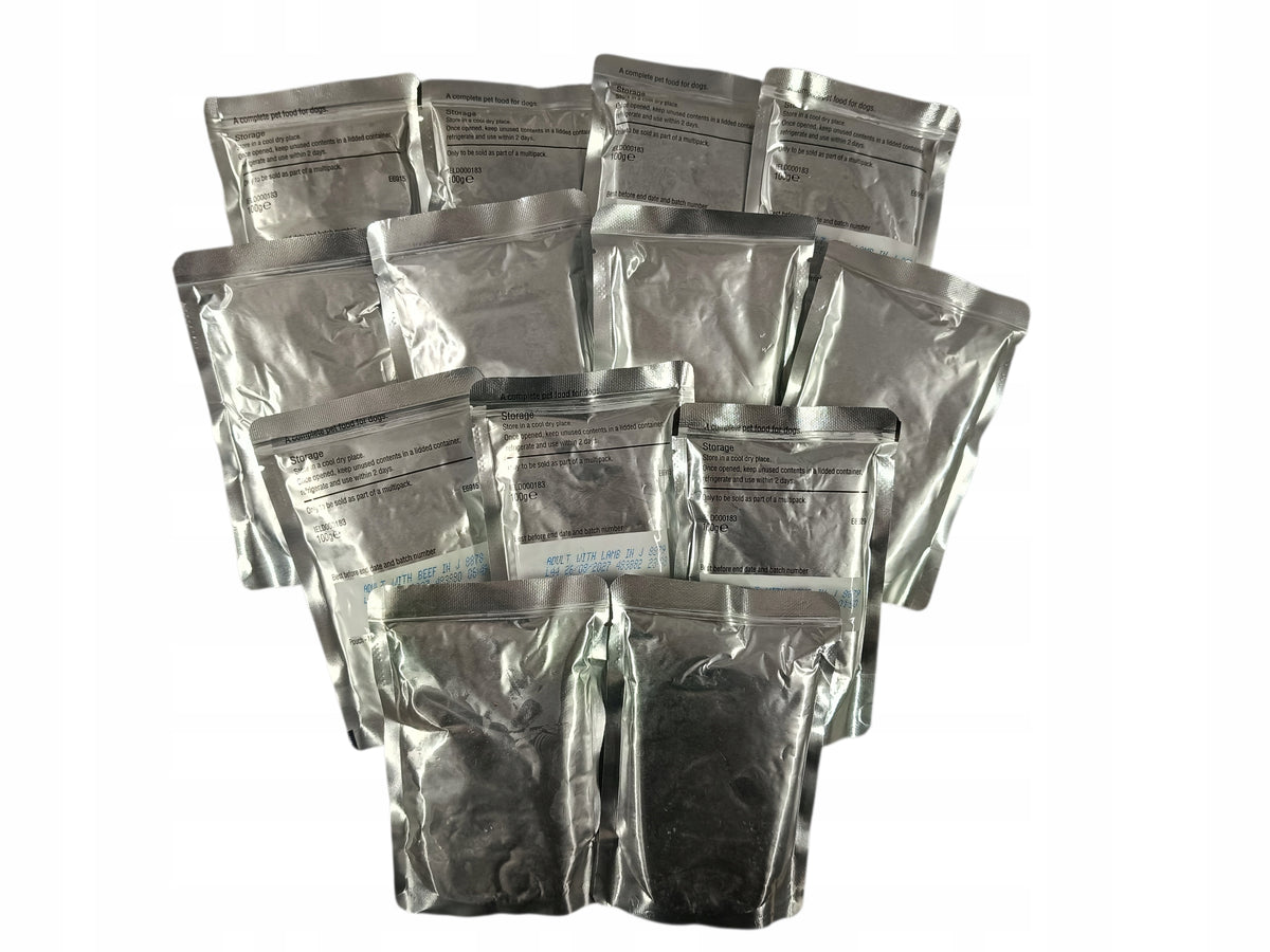 Mokra karma dla psa w saszetkach 50 szt. x 100 g – mix marek i smaków, pakiet 5 kg
