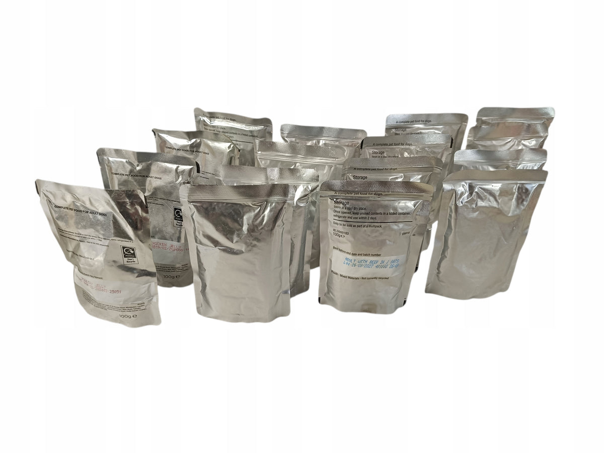 Mokra karma dla psa w saszetkach 50 szt. x 100 g – mix marek i smaków, pakiet 5 kg