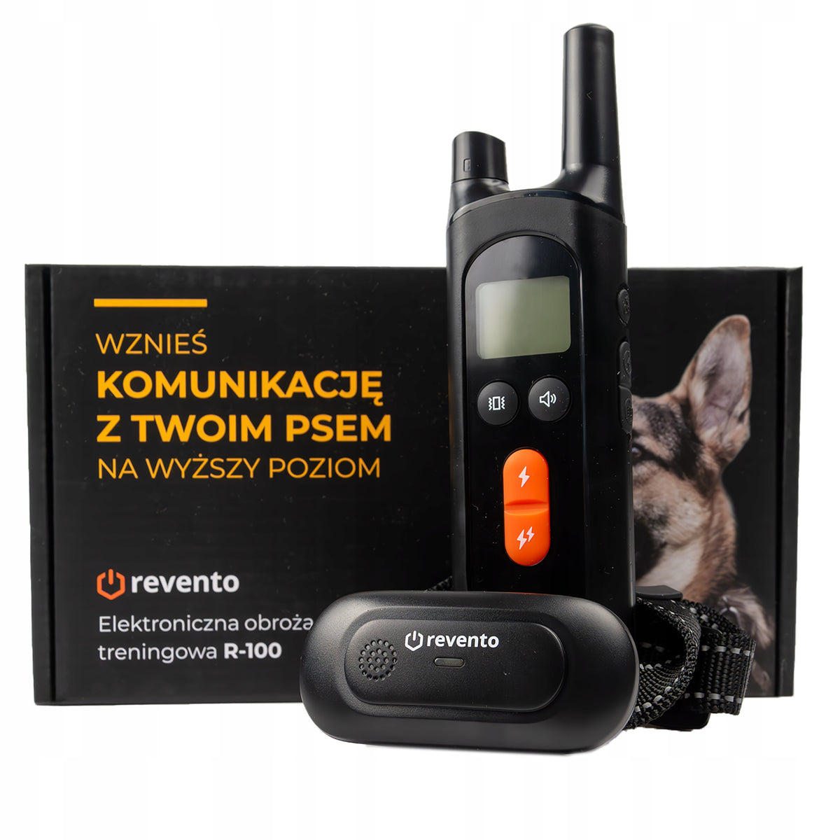Revento R-100 obroża treningowa elektryczna dla psa z pilotem, zasięg 500 m – XL/XXL