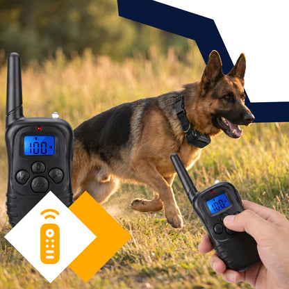 Elektryczna obroża treningowa dla psa z pilotem 300 m, wodoodporna, LCD – czarna