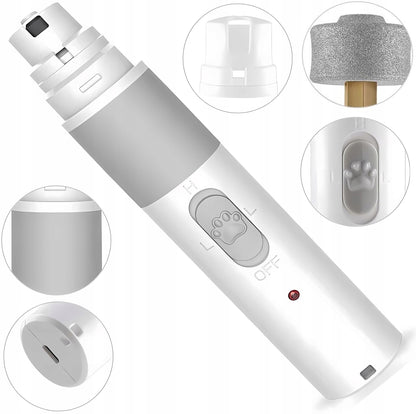 Novaza Tech Szlifierka do pazurów dla psa i kota bezprzewodowa, 2 prędkości, LED, USB