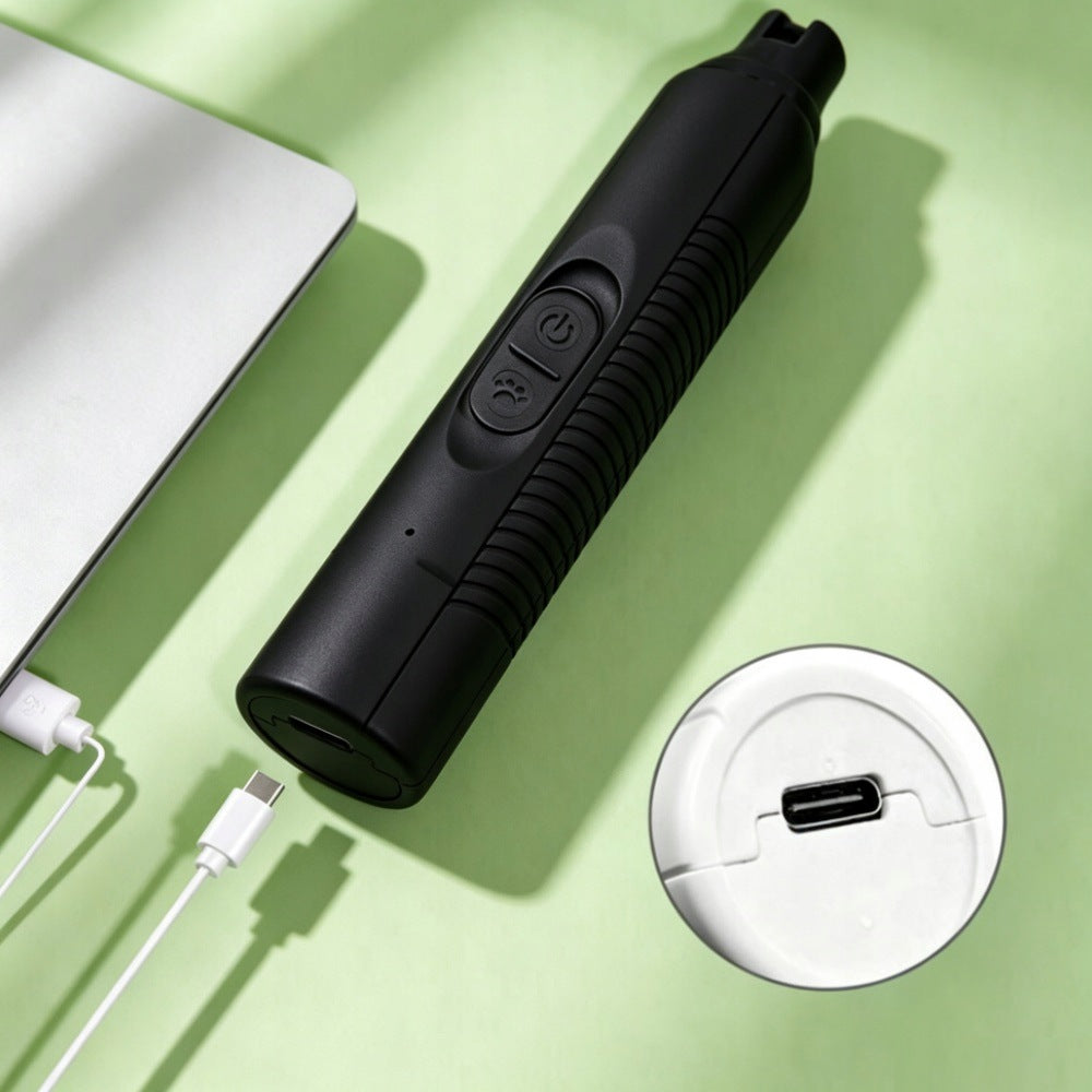 Elektryczny pilnik do pazurów dla psa, akumulator 1200 mAh, USB, dwie prędkości – czarny