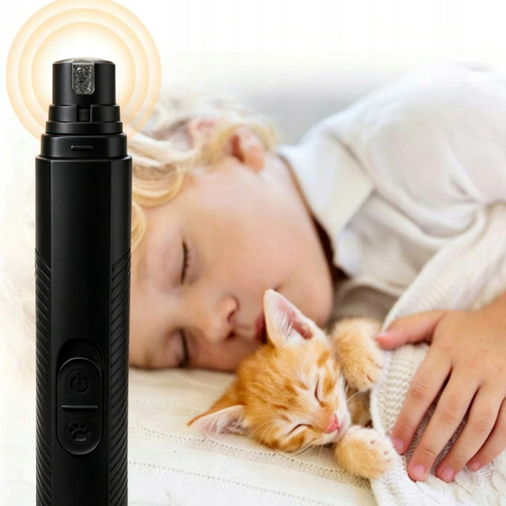 Elektryczny pilnik do pazurów dla psa, akumulator 1200 mAh, USB, dwie prędkości – czarny