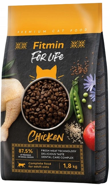 Fitmin For Life Adult sucha karma dla kota 1,8 kg – kompletna, dla dorosłych kotów, kurczak
