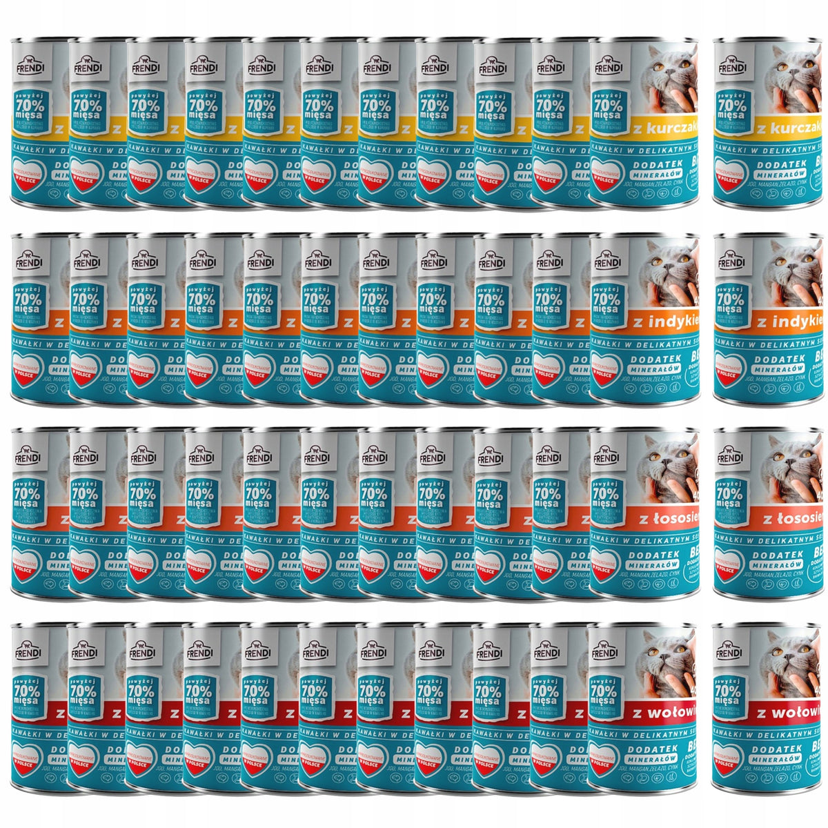 Frendi karma mokra dla kota w puszkach 48 x 400 g – dla kotów dorosłych, mix smaków