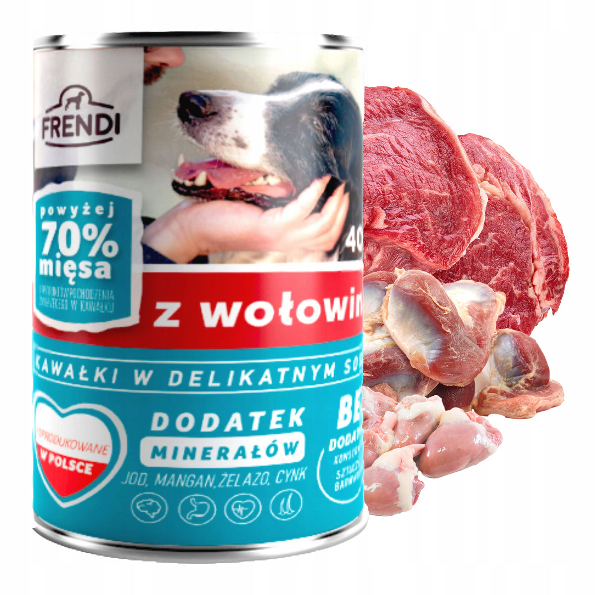 FRENDI Karma mokra dla psa w puszkach 24 x 400 g – kawałki w sosie, mix smaków